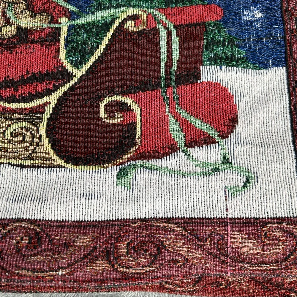 VTG Travis Spencer Tapestry Placemats Christmas Holiday Sleigh Bears Set of‎ 6